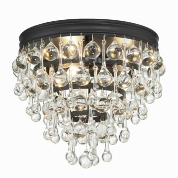 Calypso Three Light Flush Mount in Matte Black by Crystorama