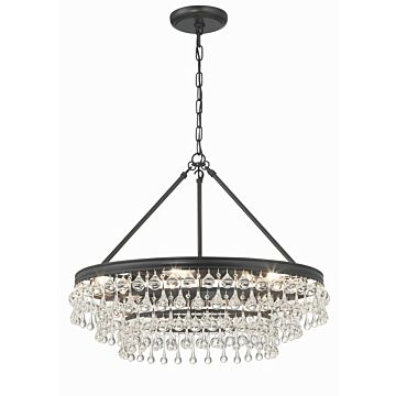 Calypso Six Light Chandelier in Matte Black by Crystorama