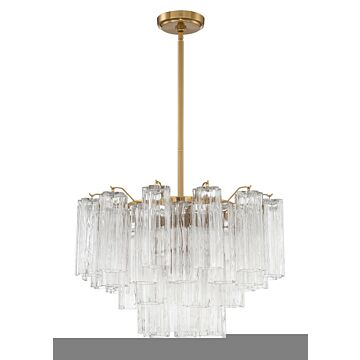 Addis Nine Light Chandelier in Aged Brass by Crystorama