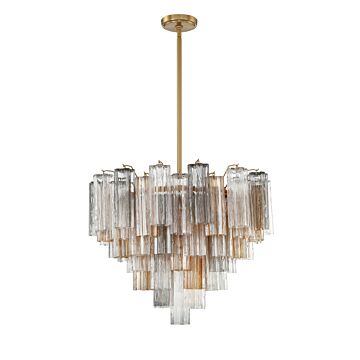 Addis 12 Light Chandelier in Aged Brass by Crystorama