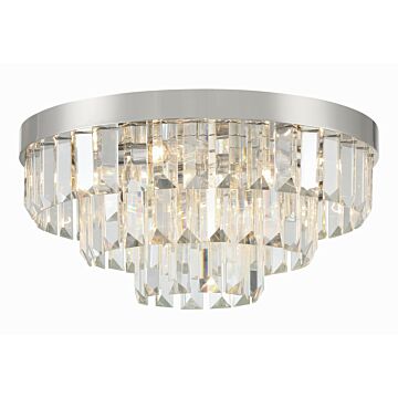 Hayes Eight Light Flush Mount in Polished Nickel by Crystorama