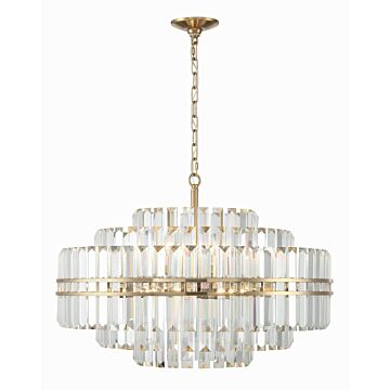 Hayes 16 Light Chandelier in Aged Brass by Crystorama