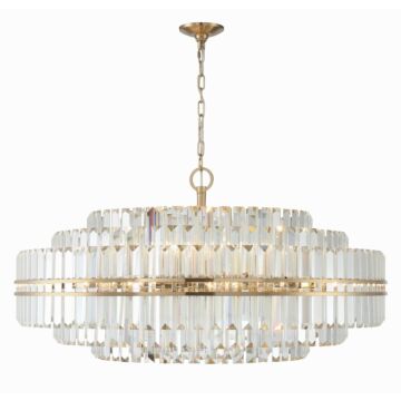 Hayes 32 Light Chandelier in Aged Brass by Crystorama