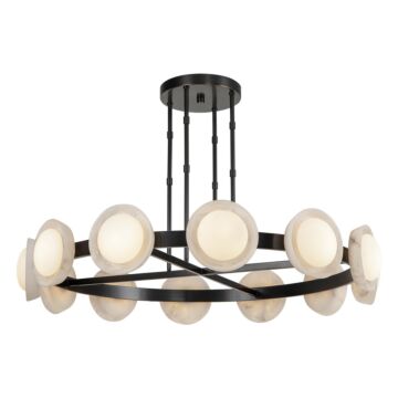 Alonso LED Chandelier in Urban Bronze Alabaster by Alora