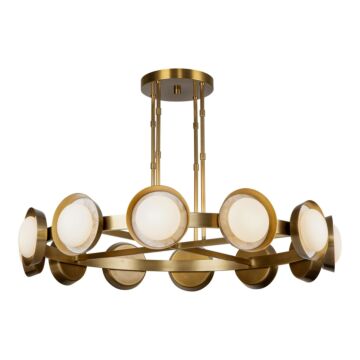 Alonso LED Chandelier in Vintage Brass by Alora