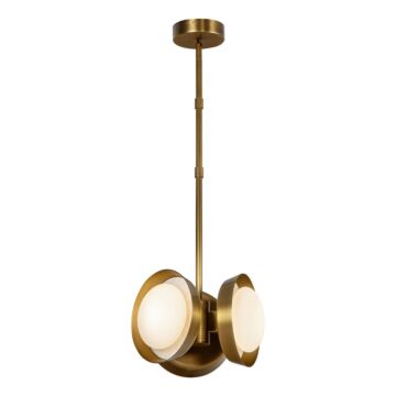 Alonso LED Pendant in Vintage Brass by Alora