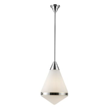 Willard One Light Pendant in Polished Nickel Opal Matte Glass by Alora