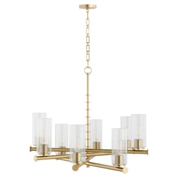 Juniper Eight Light Chandelier in Aged Brass by Quorum International