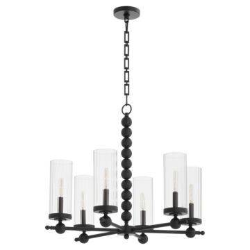 Lee Boulevard Six Light Chandelier in Matte Black by Quorum International