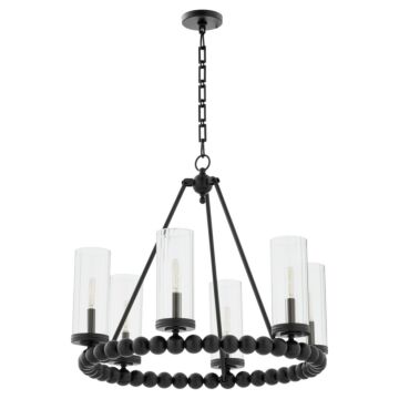 Lee Boulevard Six Light Chandelier in Matte Black by Quorum International