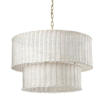 Erma BCB Six Light Chandelier in Brushed Champagne Bronze by Golden
