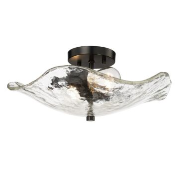 Samara Two Light Semi Flush Mount in Matte Black by Golden