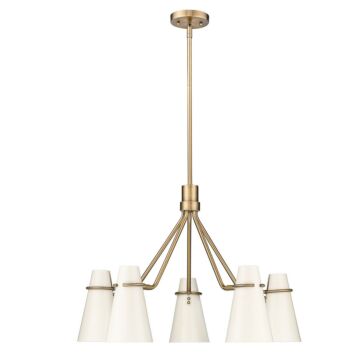 Reeva Five Light Chandelier in Modern Brass by Golden