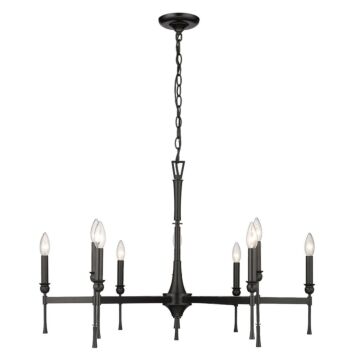 Landon Nine Light Chandelier in Matte Black by Golden