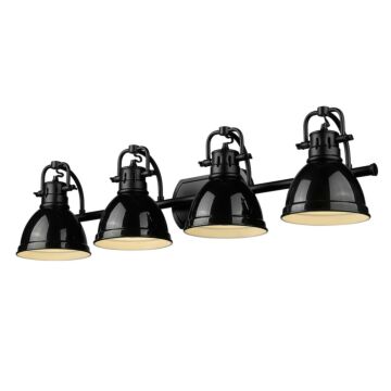 Duncan BLK Four Light Bath Vanity in Matte Black by Golden