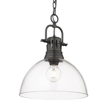 Duncan BLK One Light Pendant in Matte Black by Golden