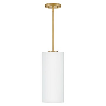 Lane 1-Light LED Pendant in Lacquered Brass