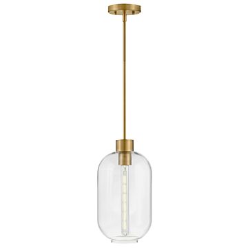 Greer 1-Light LED Pendant in Lacquered Brass