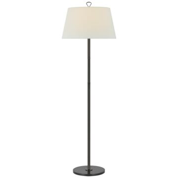 Griffin LED Floor Lamp in Bronze and Chocolate Leather by Visual Comfort Signature