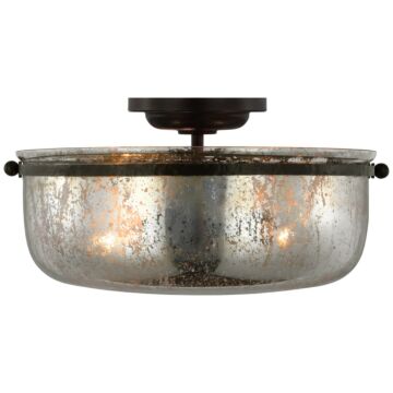 Lorford LED Semi-Flush Mount in Aged Iron by Visual Comfort Signature