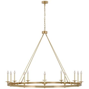 Launceton LED Chandelier in Antique-Burnished Brass by Visual Comfort Signature