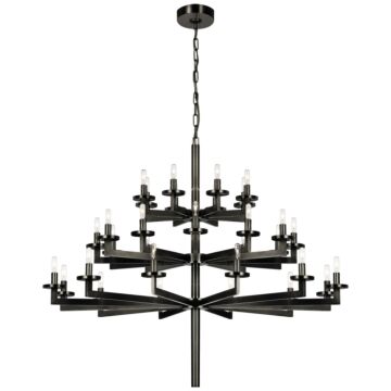 Liaison 32 Light Chandelier in Bronze by Visual Comfort Signature