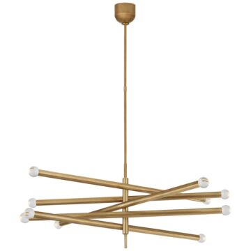 Rousseau LED Chandelier in Antique-Burnished Brass by Visual Comfort Signature