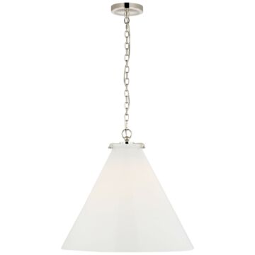 Katie Conical LED Pendant in Polished Nickel by Visual Comfort Signature