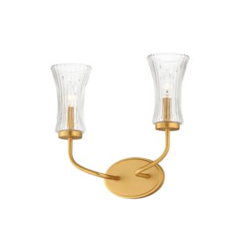Camelot Two Light Wall Sconce in Natural Aged Brass by Maxim