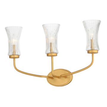 Camelot Three Light Wall Sconce in Natural Aged Brass by Maxim