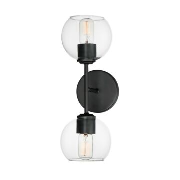 Knox Two Light Wall Sconce in Black by Maxim