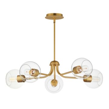 Knox Five Light Chandelier in Natural Aged Brass by Maxim