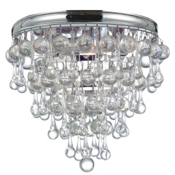 Calypso Three Light Flush Mount in Polished Chrome by Crystorama
