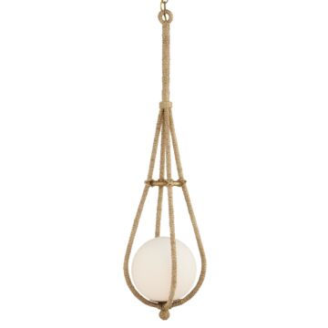 Passageway  Pendant in Natural Dorado Gold Frosted White by Currey and Company