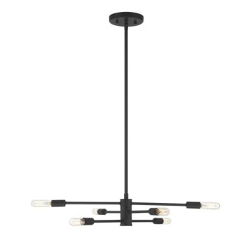 Lyrique Six Light Chandelier in Matte Black by Savoy House
