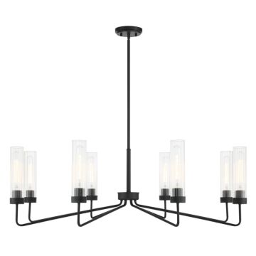 Baker Eight Light Chandelier in Matte Black by Savoy House