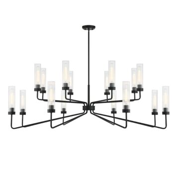 Baker 16 Light Chandelier in Matte Black by Savoy House