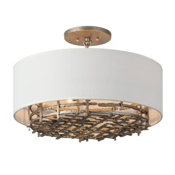 Cameo Four Light Convertible SemiFlush or Pendant in Campagne Luxe by Savoy House