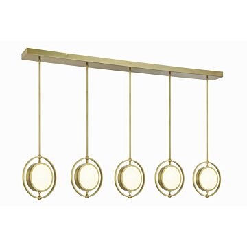 Spectr LED Island Pendant in Soft Brass by Metropolitan