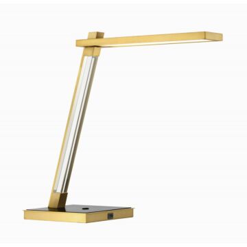 Sauvity LED Table Lamp in Coal & Soft Brass by George Kovacs