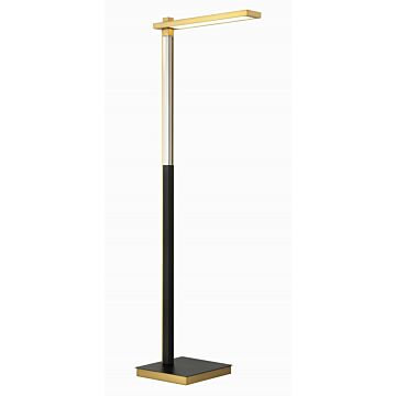 Sauvity LED Floor Lamp in Coal & Soft Brass by George Kovacs