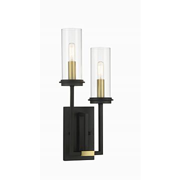 Hillstone  Wall Sconce in Sand Coal & Soft Brass by Minka-Lavery