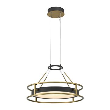 Levitation LED Pendant in Sand Coal & Soft Brass by Minka-Lavery