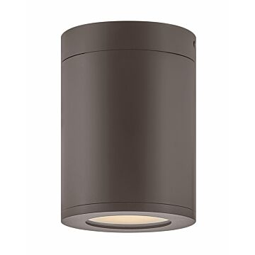Hinkley Silo 1-Light Flush Mount Outdoor Ceiling Light In Architectural Bronze