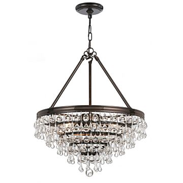 Calypso Six Light Chandelier in Vibrant Bronze by Crystorama