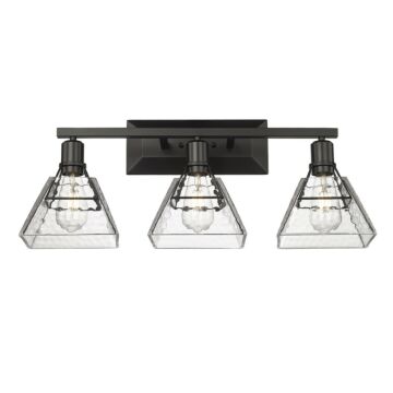 Kepler Three Light Bath Vanity in Matte Black by Golden