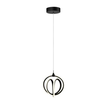 Rose Collection LED Pendant in Black by Artcraft