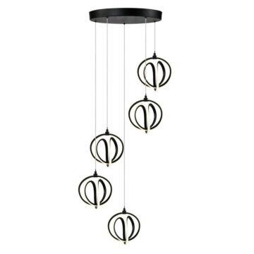 Rose Collection LED Chandelier in Black by Artcraft
