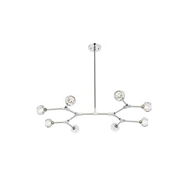 Zayne 8-Light Pendant in Chrome and Clear