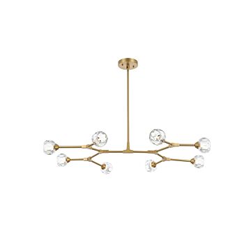 Zayne 8-Light Pendant in Gold and Clear